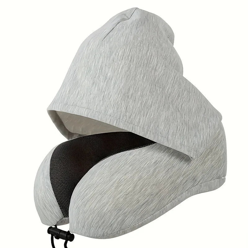 Memory Foam Hooded U-Shaped Travel Pillow