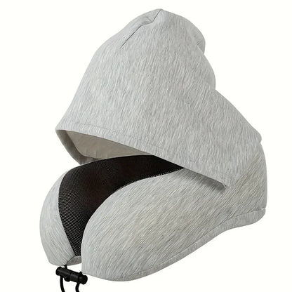 Memory Foam Hooded U-Shaped Travel Pillow