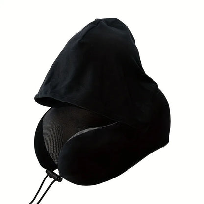 Memory Foam Hooded U-Shaped Travel Pillow